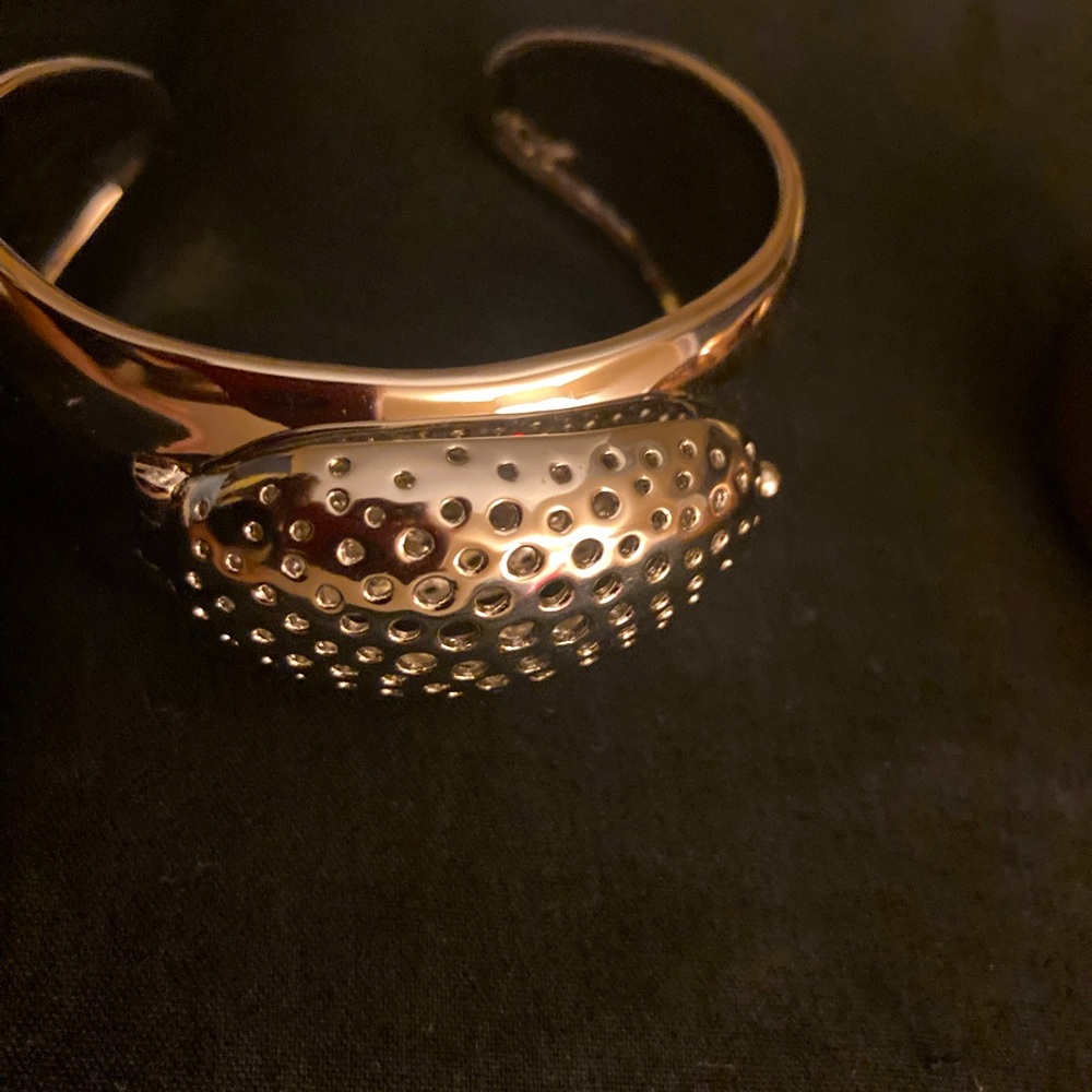 NWOT Lisa Hoffman Metal bangle, bracelet, rose, or pewter or silver